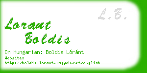 lorant boldis business card